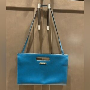 Michael Kors Teal Clutch with Removable Shoulder Strap